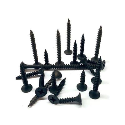 China 3.5x25mm Flat Carbon Steel Fine / Coarse Thread Black Drywall Screw for sale