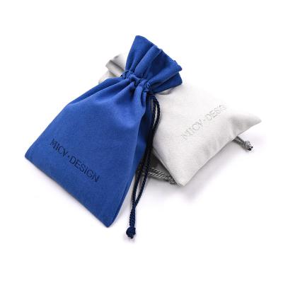 China Eco-Friendly Customize Logo Print Jewelry Pouches Personalized Small Business Packaging Lanyard Microfiber Ring Earings Gift Bags for sale