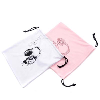 China Custom Logo Printed Drawstring Pouch Eco-friendly Jewelry Pouch Bag With Cartoon Image Jewelry Packaging Bag New Fashion Microfiber Customized for sale