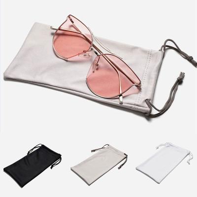 China Soft Eco-friendly Fabric Glasses Bag Waterproof Dustproof Gray Sunglasses Bag Sunglasses Case Eyewear Pouch Eyewear Accessories for sale