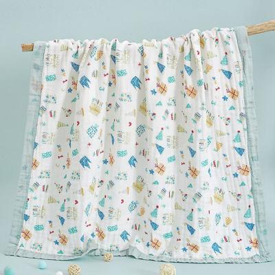 China 6 PORTABLE Gauze Organic Cotton Muslin Blanket Diapers For Baby for sale