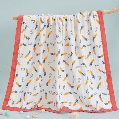 China PORTABLE 6 Layer Gauze Organic Cotton Muslin Blanket Muslin Wrap Blankets for sale