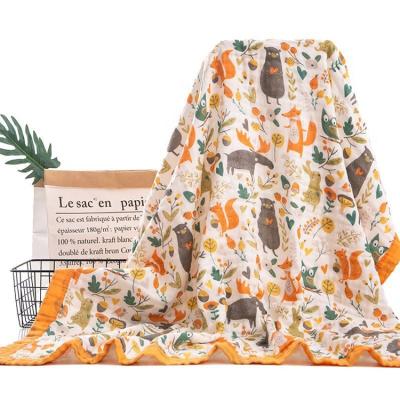 China PORTABLE 100% Organic Cotton 6 Layers Muslin Blanket For Baby for sale