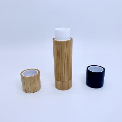 China Eco-Friendly Natural Bamboo Cosmetic Packaging 4.5g Lip Balm Containers Tubes for sale