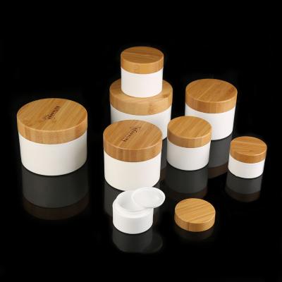 China Eco - Friendly / Recycling Eco Friendly Plastic Jars Wood Cosmetic Bamboo Jar 50g for sale