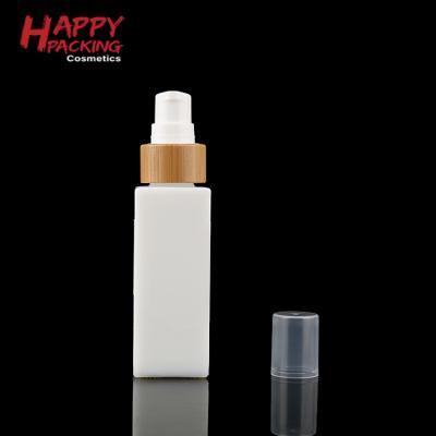 China Refillable White Glass Airless Vacuum Bottles Lotion Cosmetic Pump Shower Bottle Refillable White Glass Airless Vacuum Bottles for sale