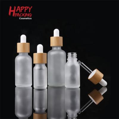 China Eco-friendly Recyclable Glass Dropper Bottles 30ml Frosted Glass Dropper Bottles Essential Oil Bottle for sale