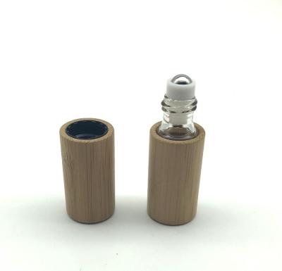 China Personal Care Essential Oil Bamboo Roller Bottles Empty Roll On Bottles With Rollerballs for sale