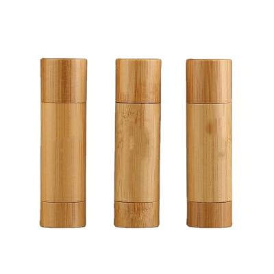 China 4.5g Cosmetic Bamboo Lip Balm Tube Lip Balm Container Packaging Carving Logo for sale