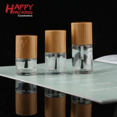 China Wholesale Hot Sale 3ml 5ml 10ml Empty Nail Polish Bottle Personal Care Logo Glass Nail Polish Bottle Custom Made With Bamboo Cap for sale