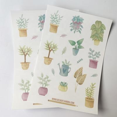 China Custom Waterproof Matte Finish Plant Planner Sticker Sheet Waterproof Laser Cut Stickers for sale