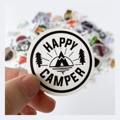 China Hike& Waterproof Camping Vinyl Waterproof Sticker Packs Outdoor Adventures PVC Custom Stickers for sale