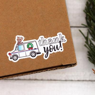 China Waterproof Thank You Mail Carrier Stickers USPS Driver Postman Mailwoman Post Office Sticker Truck Stickers for sale