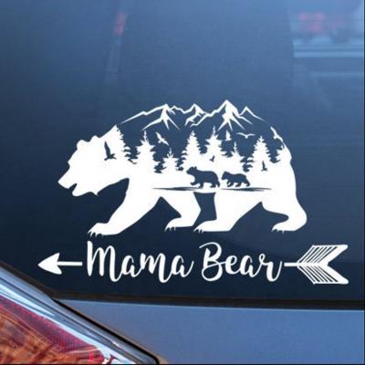 China Waterproof Car Stickers Glass UV Anime Car Body Mountain Bear Vinyl Transfer Car Window Stickers for sale