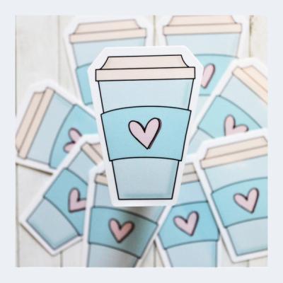 China Mug Waterproof Design Matte Finish Waterproof Vynil Die Cut Sticker Laptop Decals for sale