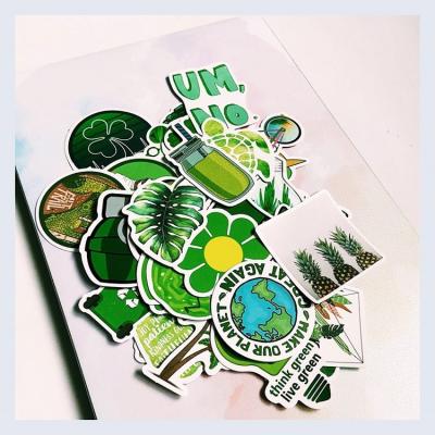 China New Style Waterproof Die Cut Full Body Laptop Skin Sticker, Green Plants Custom Die Cut Sticker for sale