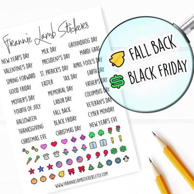 China Cute Planner Stickers Waterproof Printable Vacation Stickers Cute Journaling Kiss Cut Stickers for sale