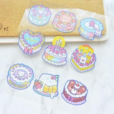 China Custom Style Happy Birthday Sticker Glitter Waterproof Holographic Sticker Waterproof Cover Custom Clear Background for sale