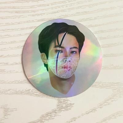 China Cutsom Waterproof Style All Shape BTS Stickers Waterproof Holographic Cute Aesthetic Stickers for sale