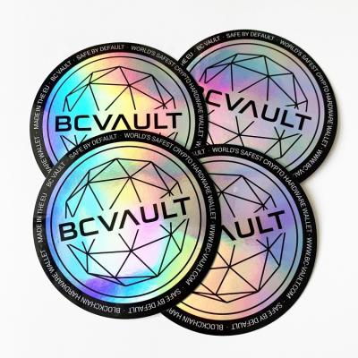 China Custom Custom Logo Holographic Rainbow Effect Hologram Sticker Label Made Label Holographic Sticker for sale