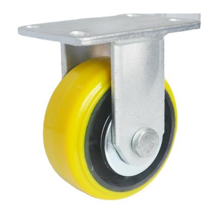 China Professional Supply 5Inch Swivel Rigid Heavy Duty Polyurethane Caster Wheels for sale