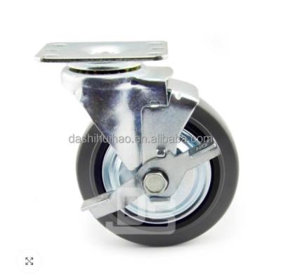 China 125 Mm Rigid High Quality Cushioned Medical Caster Wheel Swivel With Brake Casters for sale