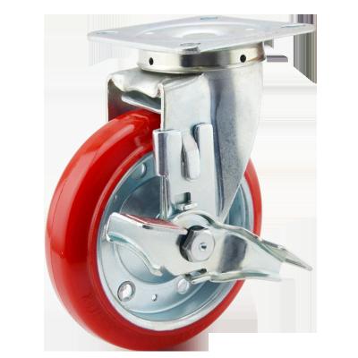 China Rigid Medium Heavy Duty Logistic Shed Equipment Disc PU Steel Caster Wheel for sale