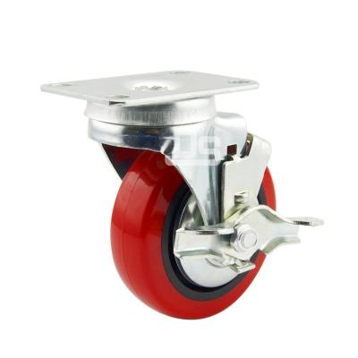 China PU/PVC Material Rigid Wholesale Caster 75mm Swivel Caster Handling Wheel for sale