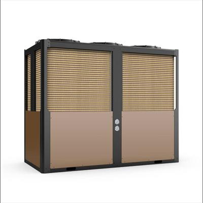 China 80C DCEVI R410a outdoor high temperature hotel evi heat pump commercial air to water circulation heating for sale