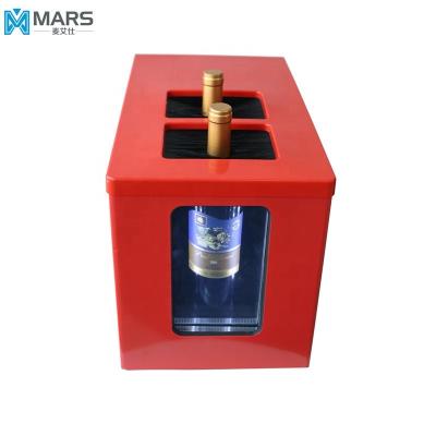 China Keep Cold Hollow Glass Door Countertop Wine Cooler With LED Light Digital Temperature Control for sale