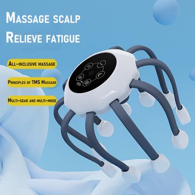 China 2023 New Arrival Electric Vibrating Octopus Scalp Head Massager New Arrival Spider Head Automatic Rechargeable Intelligent Head Tool Massager for sale