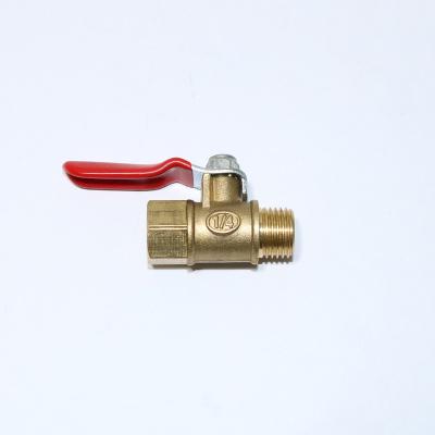 China Export Quality Copper External Thread Intubation Red Handle Small Ball Valve Air Compressor Switch Valve for sale