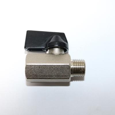 China China Cheap PN10 200PSI Chrome Plated Forged Brass Body Male/female Brass Mini Ball Valve for sale