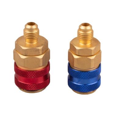 China High and low pressure side maintenance 14 copper r134a refrigerant quick connector for sale