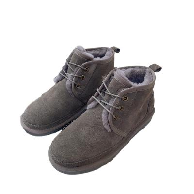 China Fashion Trend Classic High Quality Cowhide Wool Men Snow Boots Outdoor Wear Winter Boots for sale