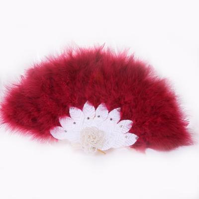 China Luxury Feather Fans Luxury Soft Feather Hand Fans For Women Blush Feather Fans For Wedding for sale