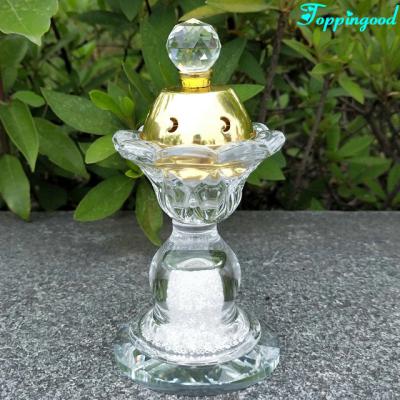 China Home Decoration Diamond Filled Crystal Glass Nice Incense Bukhoor / Bakhour Burner for sale