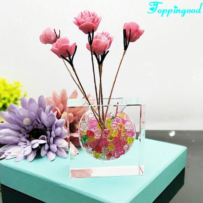 China New Classic/Postmodern Large Capacity Crystal Block Vase For Business Desktop Decoration for sale