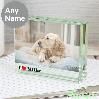 China Family Table Decoration Lovely Dog Picture Glass Photo Frame For Family Table Decoration for sale