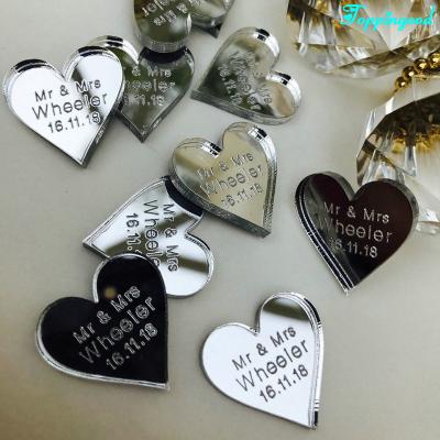 China Wedding Souvenir Acrylic Mirror Confetti Gift Tag For Wedding Souvenir Guest for sale