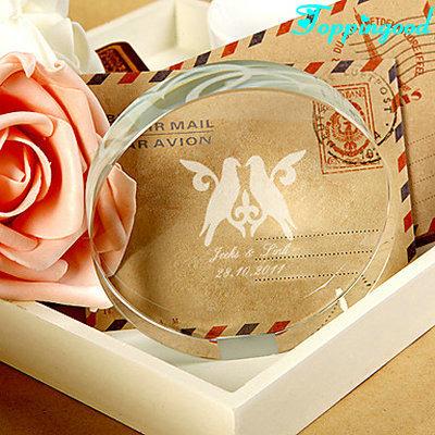 China Europe Round Crystal Customized Wedding Gift For Glass Guests Take Away for sale