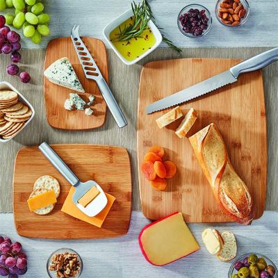 China Disposable extra wide and thick bamboo cutting board with drip groove for the set for sale