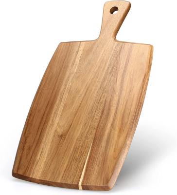 China Good Factory Disposable Supply Acacia Wood Cutting Cutting Board Blocks With Handle for sale