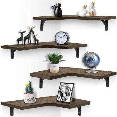 China Factory Supply Wooden Wall Mounted Shelves Storage Floating Wall Shelf Wall Storage Display Shelf For Living Room for sale