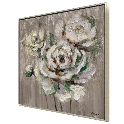 China Art Deco Oil Paintings Canvas Hand Painted Stretched Flowers Original Design Textured Oil Paintings Wall Art For Home Decor for sale