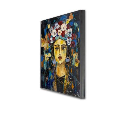 China Oil Painting Impressionist Fashion Figurative Girl With Flowers Canvas Painting Wall Art for sale