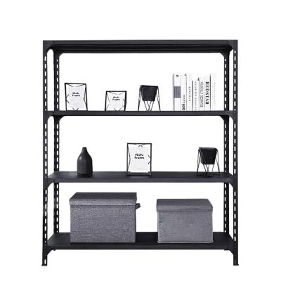 China Adjustable floor height; various size; disassembly ; Cheap Store Price Supermarket Angle Steel Rack Black Warehouse Storage Rack for sale