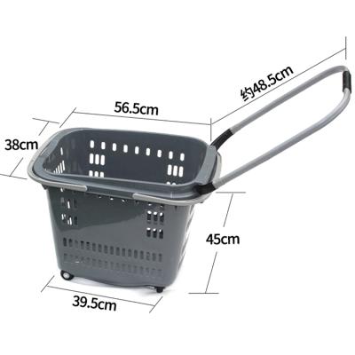 China New Design Eco-friendly Plastic Shopping Cart With Four Wheels For Supermarket for sale