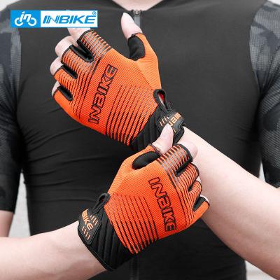 China Inbike Unisex Breathable Half Finger Gloves Summer Palm Protection Sports Road Cycling MTB Shockproof Bicycle Bike Gloves For Women for sale