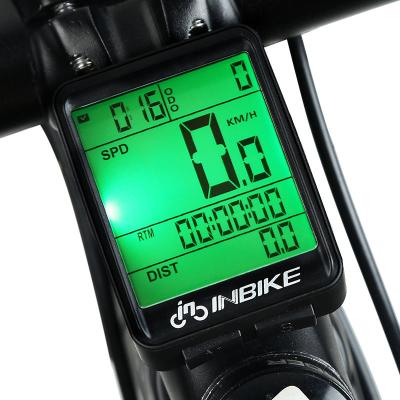 China Wireless +backlight Inbike 12 Function Wireless Computer Digital Mountain Road Bike Bicycle Cycling Waterproof Black Cycling Tachometer for sale